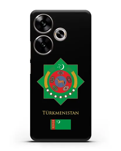 Чехол с гербом и флагом Республики Туркменистан силиконовый для Xiaomi Poco F6