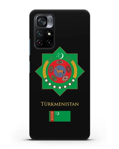 Чехол с гербом и флагом Республики Туркменистан силиконовый для Xiaomi Poco M4 Pro 5G