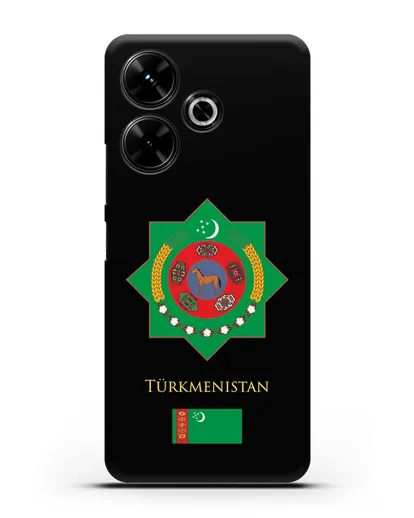 Чехол с гербом и флагом Республики Туркменистан силиконовый для Xiaomi Poco M6