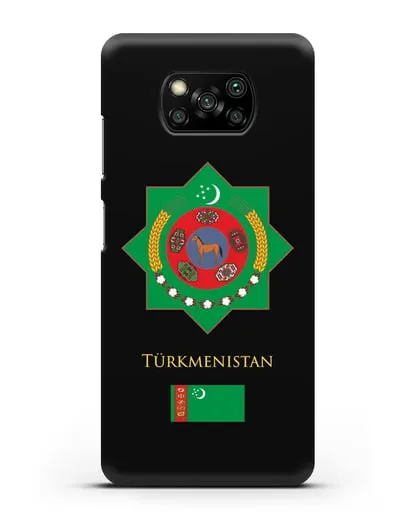 Чехол с гербом и флагом Республики Туркменистан силиконовый для Xiaomi Poco X3