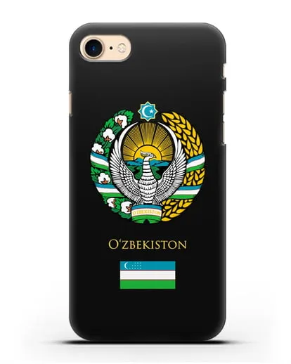 Чехол с гербом и флагом Республики Узбекистан силиконовый для iPhone 8