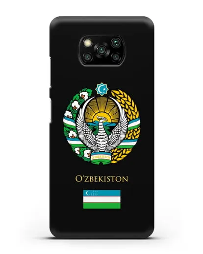 Чехол с гербом и флагом Республики Узбекистан силиконовый для Xiaomi Poco X3