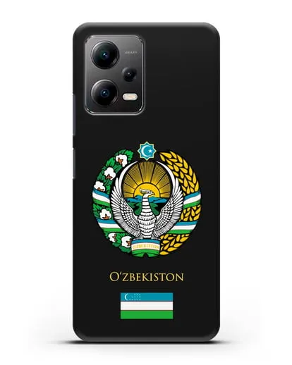 Чехол с гербом и флагом Республики Узбекистан силиконовый для Xiaomi Poco X5
