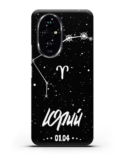 Чехол со знаком зодиака Овен (21 мар — 20 апр) с именем, датой рождения силиконовый для Honor 200