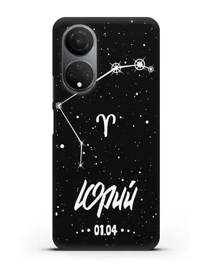 Чехол со знаком зодиака Овен (21 мар — 20 апр) с именем, датой рождения силиконовый для Honor X7