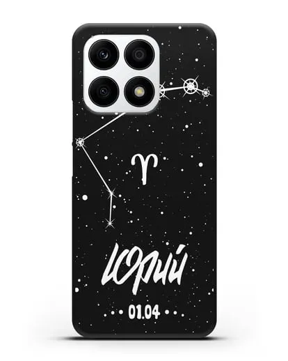 Чехол со знаком зодиака Овен (21 мар — 20 апр) с именем, датой рождения силиконовый для Honor X8a