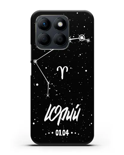 Чехол со знаком зодиака Овен (21 мар — 20 апр) с именем, датой рождения силиконовый для Honor X8b
