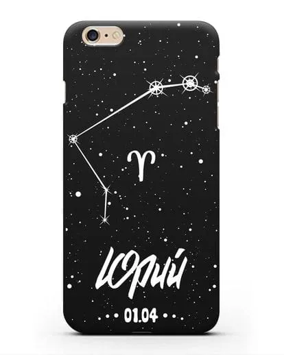 Чехол со знаком зодиака Овен (21 мар — 20 апр) с именем, датой рождения силиконовый для iPhone 6 Plus