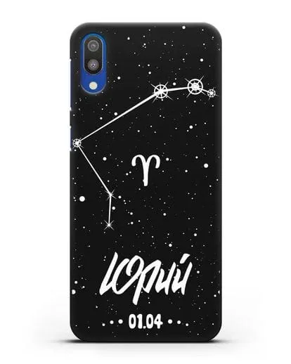 Чехол со знаком зодиака Овен (21 мар — 20 апр) с именем, датой рождения силиконовый для Samsung Galaxy M10 [SM-M105F]