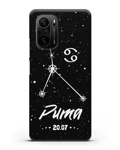 Чехол со знаком зодиака Рак (22 июн — 23 июл) с именем, датой рождения силиконовый для Xiaomi Poco F3