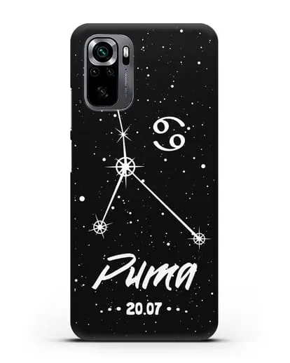 Чехол со знаком зодиака Рак (22 июн — 23 июл) с именем, датой рождения силиконовый для Xiaomi Poco M5s