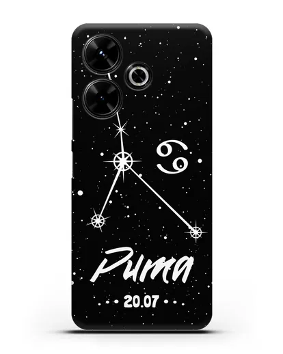 Чехол со знаком зодиака Рак (22 июн — 23 июл) с именем, датой рождения силиконовый для Xiaomi Poco M6