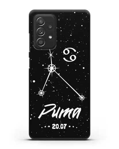 Чехол со знаком зодиака Рак (22 июн — 23 июл) с именем, датой рождения силиконовый для Samsung Galaxy A53