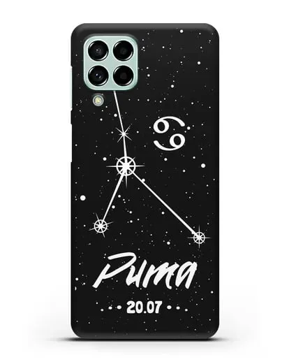 Чехол со знаком зодиака Рак (22 июн — 23 июл) с именем, датой рождения силиконовый для Samsung Galaxy M53 [SM-M536]