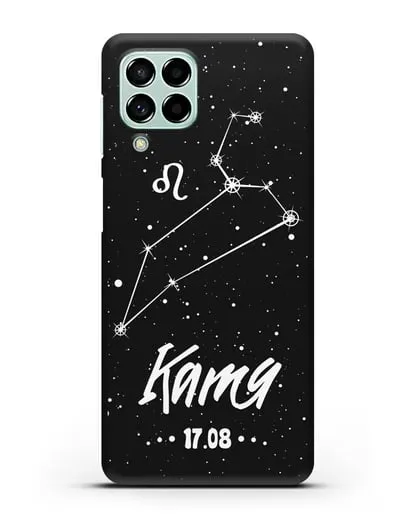 Чехол со знаком зодиака Лев (24 июл — 23 авг) с именем, датой рождения силиконовый для Samsung Galaxy M53 [SM-M536]