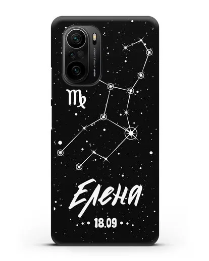 Чехол со знаком зодиака Дева (24 авг — 23 сен) с именем, датой рождения силиконовый для Xiaomi Poco F3