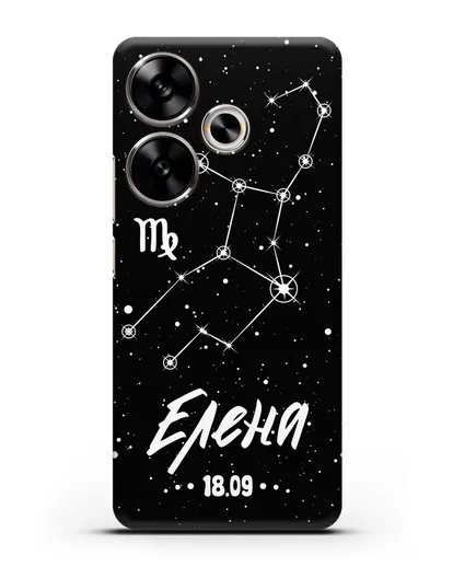 Чехол со знаком зодиака Дева (24 авг — 23 сен) с именем, датой рождения силиконовый для Xiaomi Poco F6