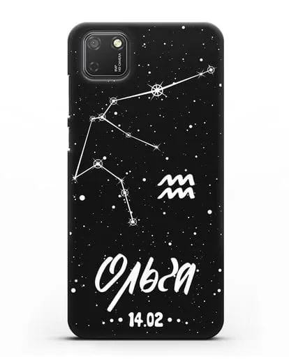 Чехол со знаком зодиака Водолей (21 янв — 19 фев) с именем, датой рождения силиконовый для Honor 9S