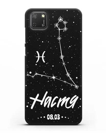 Чехол со знаком зодиака Рыбы (20 фев — 20 мар) с именем, датой рождения силиконовый для Honor 9S