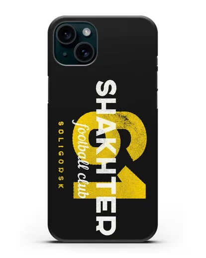 Чехол ФК Шахтёр Солигорск с надписью SHAKHTER 61 силиконовый для iPhone 15 Plus