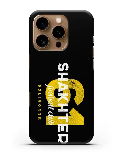 Чехол ФК Шахтёр Солигорск с надписью SHAKHTER 61 силиконовый для iPhone 16 Pro