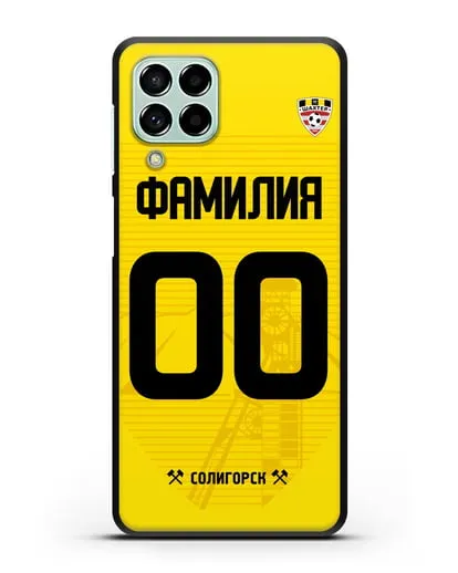 Именной чехол ФК Шахтёр Солигорск с фамилией и номером (сезон 2019-2020) желтая форма силиконовый для Samsung Galaxy M33 [SM-M336]