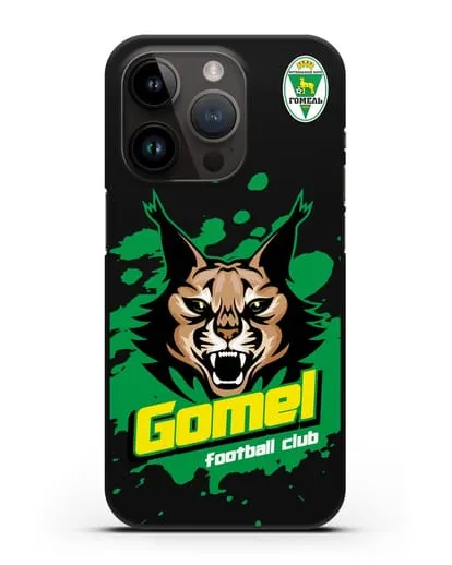 Чехол Рысь с надписью Gomel football club силиконовый для iPhone 14 Pro