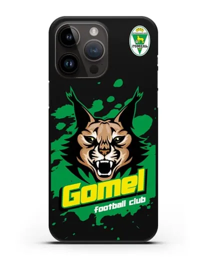 Чехол Рысь с надписью Gomel football club силиконовый для iPhone 14 Pro Max
