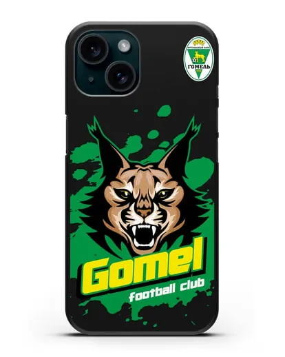 Чехол Рысь с надписью Gomel football club силиконовый для iPhone 15