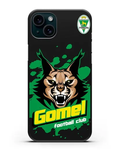 Чехол Рысь с надписью Gomel football club силиконовый для iPhone 15 Plus
