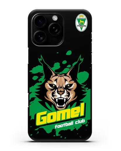 Чехол Рысь с надписью Gomel football club силиконовый для iPhone 16 Pro Max