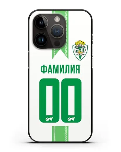 Чехол с символикой ФК Гомель зелёный фон силиконовый для iPhone 14 Pro
