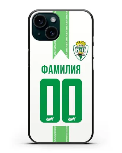 Чехол с символикой ФК Гомель зелёный фон силиконовый для iPhone 15