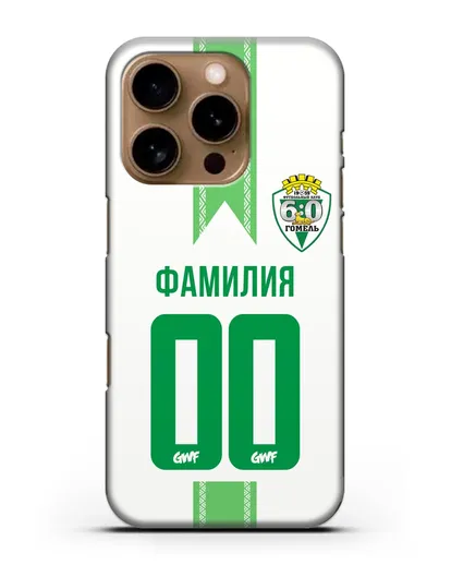 Чехол с символикой ФК Гомель зелёный фон силиконовый для iPhone 16 Pro