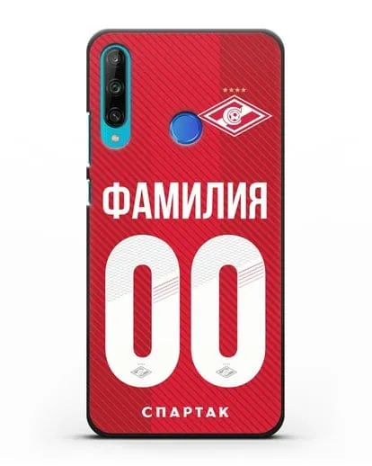 Именной чехол ФК Спартак Москва с фамилией и номером (сезон 2018-2019) красная форма силиконовый для Honor 9C