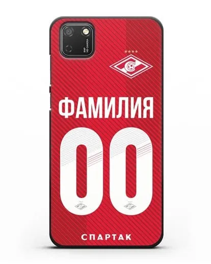 Именной чехол ФК Спартак Москва с фамилией и номером (сезон 2018-2019) красная форма силиконовый для Honor 9S
