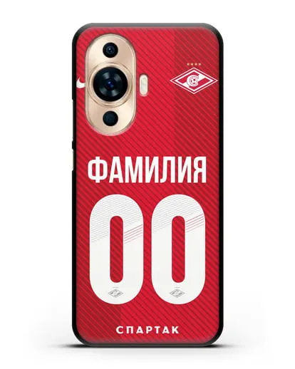 Именной чехол ФК Спартак Москва с фамилией и номером (сезон 2018-2019) красная форма силиконовый для Huawei Nova 11
