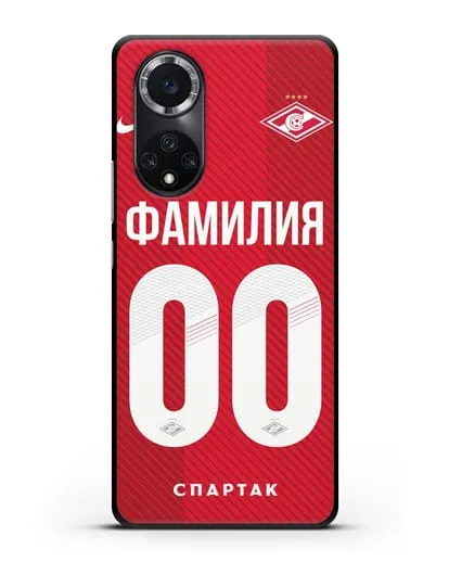 Именной чехол ФК Спартак Москва с фамилией и номером (сезон 2018-2019) красная форма силиконовый для Huawei Nova 9
