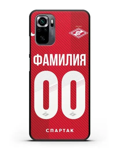 Именной чехол ФК Спартак Москва с фамилией и номером (сезон 2018-2019) красная форма силиконовый для Xiaomi Poco M5s