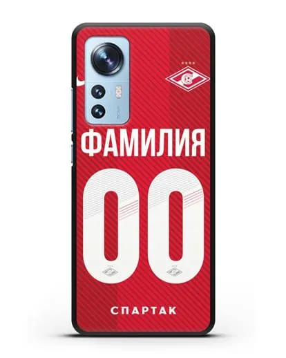 Именной чехол ФК Спартак Москва с фамилией и номером (сезон 2018-2019) красная форма силиконовый для Xiaomi 12