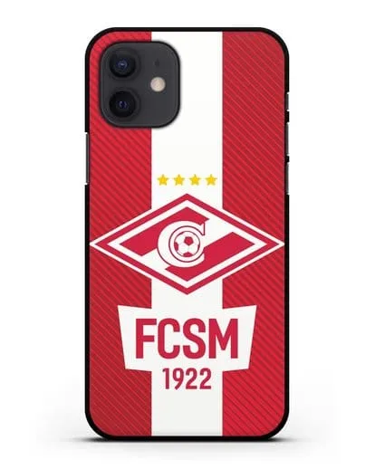 Чехол Спартак Москва с надписью FCSM 1922 силиконовый для iPhone 12