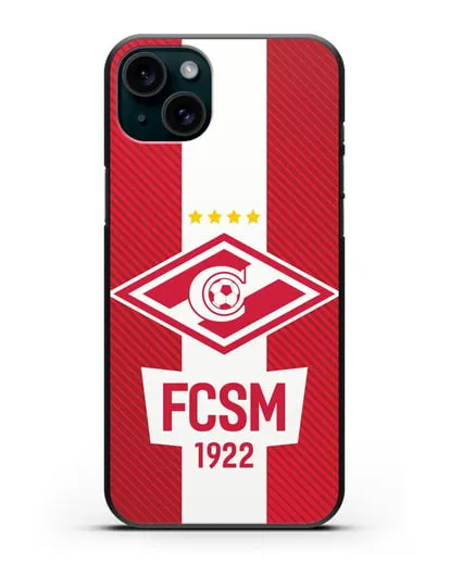 Чехол Спартак Москва с надписью FCSM 1922 силиконовый для iPhone 15 Plus