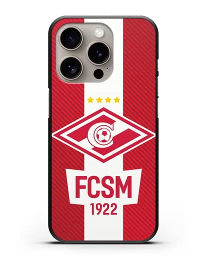 Чехол Спартак Москва с надписью FCSM 1922 силиконовый для iPhone 15 Pro