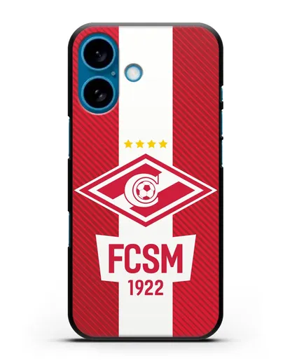 Чехол Спартак Москва с надписью FCSM 1922 силиконовый для iPhone 16