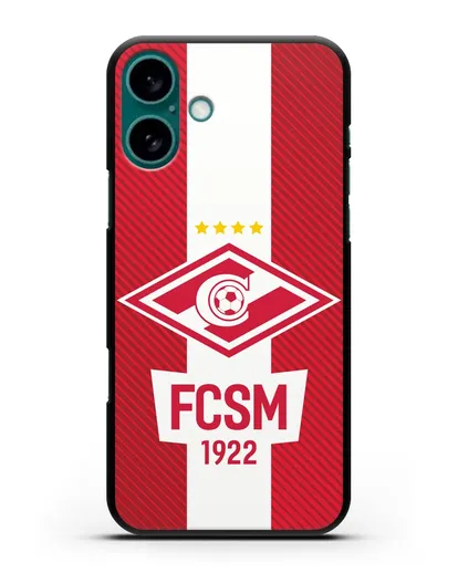 Чехол Спартак Москва с надписью FCSM 1922 силиконовый для iPhone 16 Plus