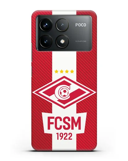 Чехол Спартак Москва с надписью FCSM 1922 силиконовый для Xiaomi Poco F6 Pro