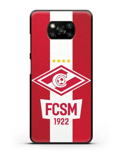 Чехол Спартак Москва с надписью FCSM 1922 силиконовый для Xiaomi Poco X3 Pro