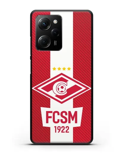 Чехол Спартак Москва с надписью FCSM 1922 силиконовый для Xiaomi Poco X5 Pro