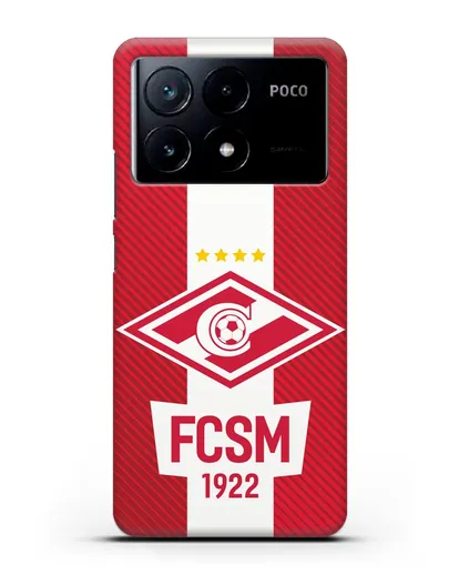 Чехол Спартак Москва с надписью FCSM 1922 силиконовый для Xiaomi Poco X6 Pro