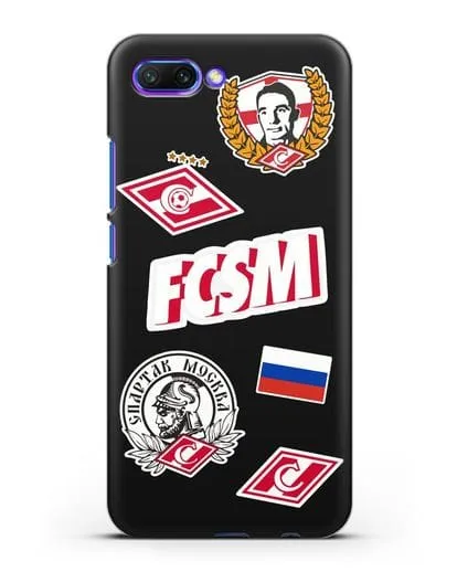 Чехол со стикерами ФК Спартак Москва силиконовый для Honor 10